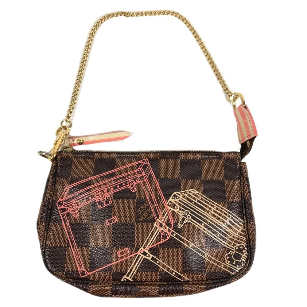 LOUIS VUITTON Authentic Brown Damier Canvas Pochette Pouch